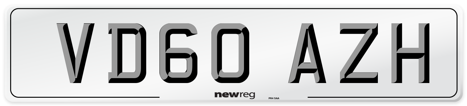 VD60 AZH Number Plate from New Reg
